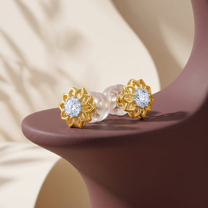 Gold Floral Lumiere Lab Grown Diamond Studs