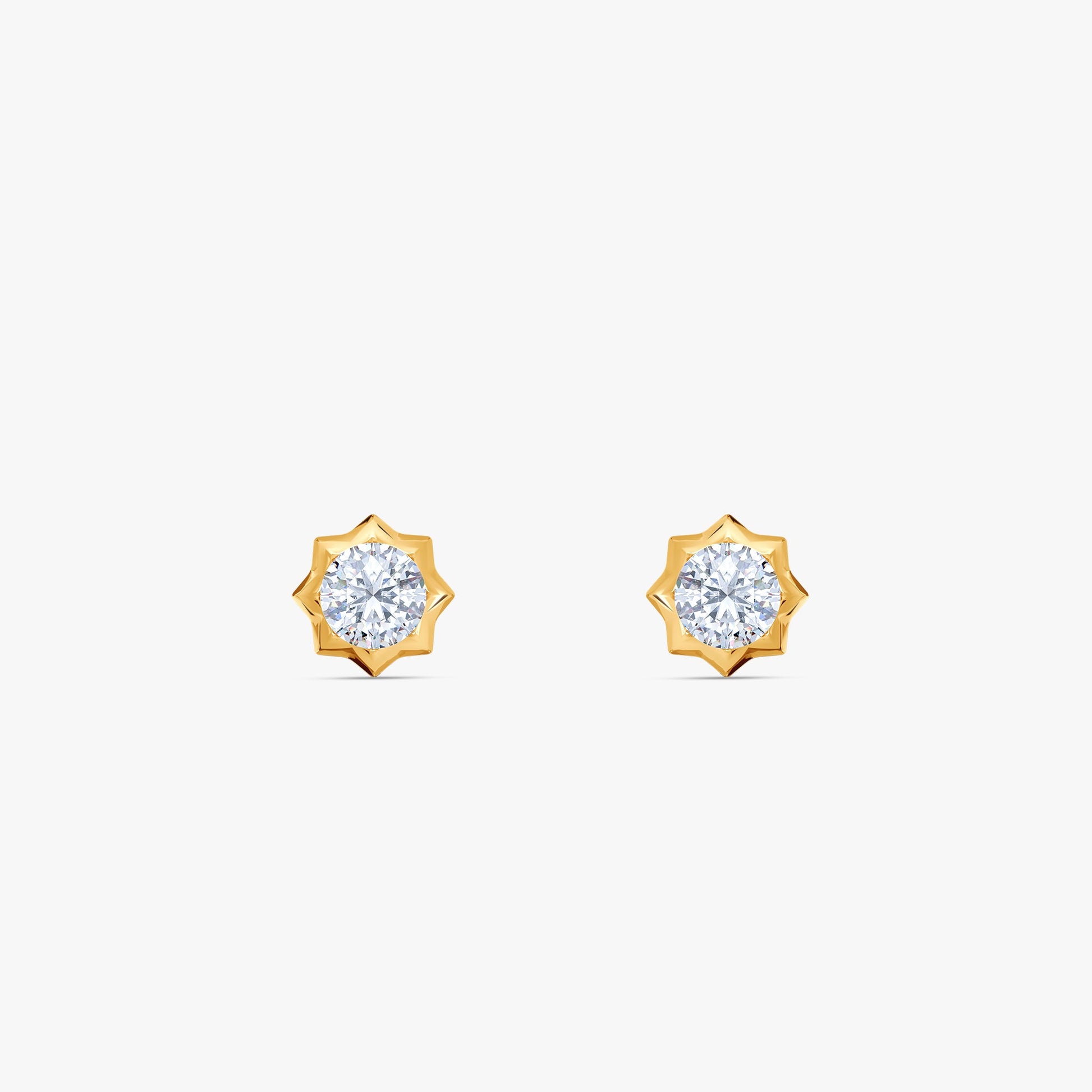 Gold Star Lab Grown Diamond Stud Earrings