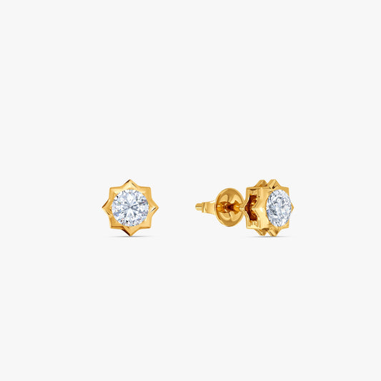 Gold Star Lab Grown Diamond Stud Earrings