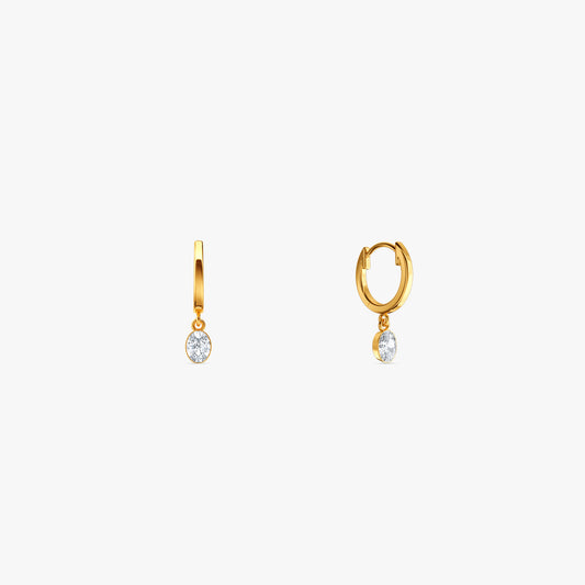 Gold Astre Lab Grown Diamond Hoop Earrings