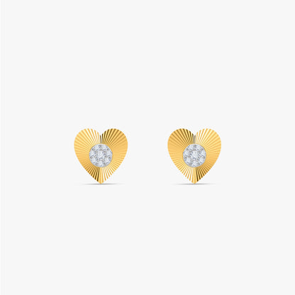 Gold Hearts Promise Lab Grown Diamond Earrings