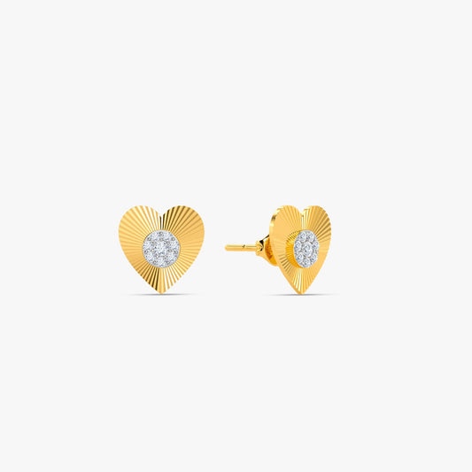 Gold Hearts Promise Lab Grown Diamond Earrings