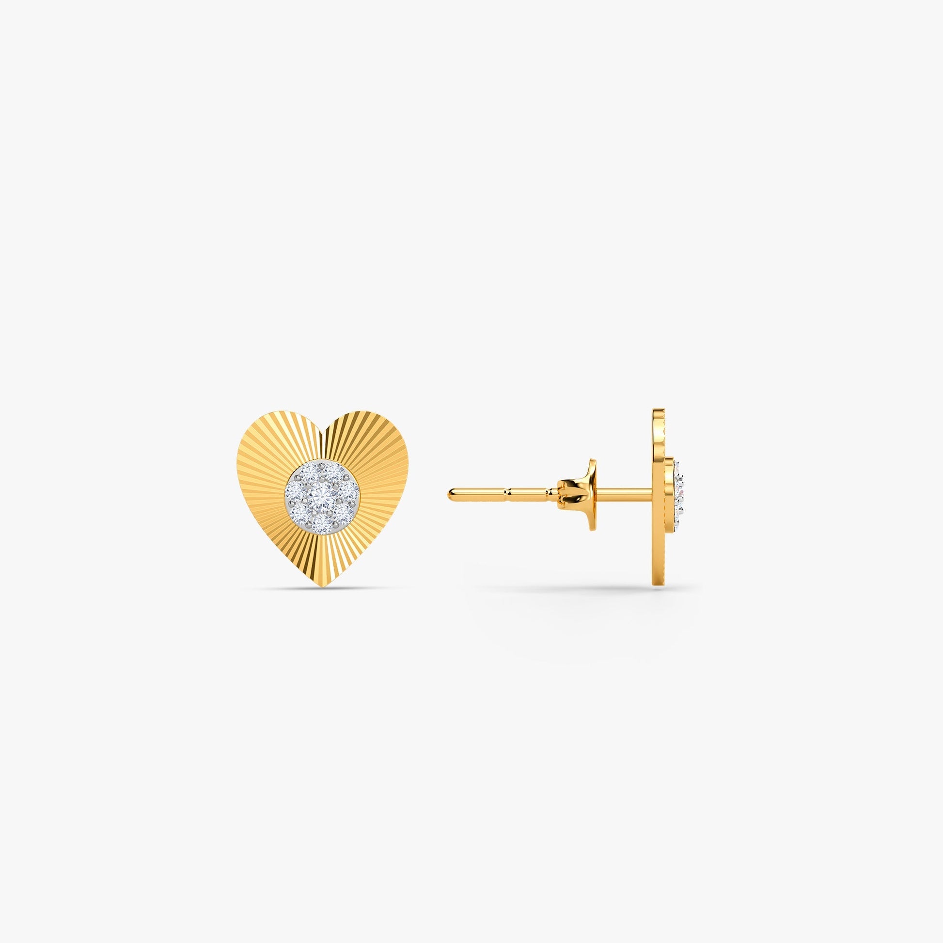 Gold Hearts Promise Lab Grown Diamond Earrings