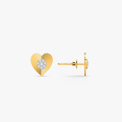 Gold Hearts Promise Lab Grown Diamond Earrings