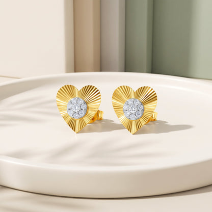 Gold Hearts Promise Lab Grown Diamond Earrings