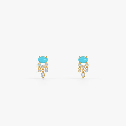 Gold Aruna Lab Grown Diamond Earrings