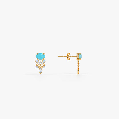 Gold Aruna Lab Grown Diamond Earrings