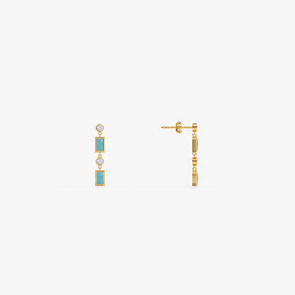 Gold Nakshatra Lab Grown Diamond Earrings