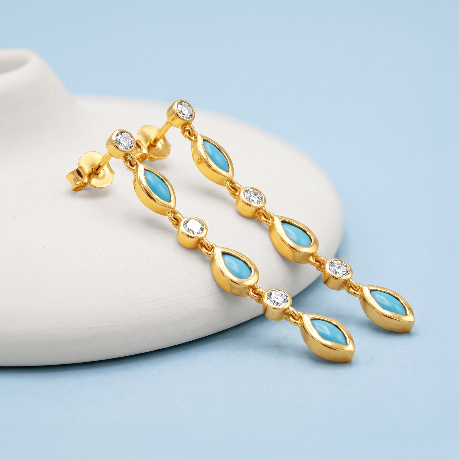 Gold Neel Lab Grown Diamond Earrings