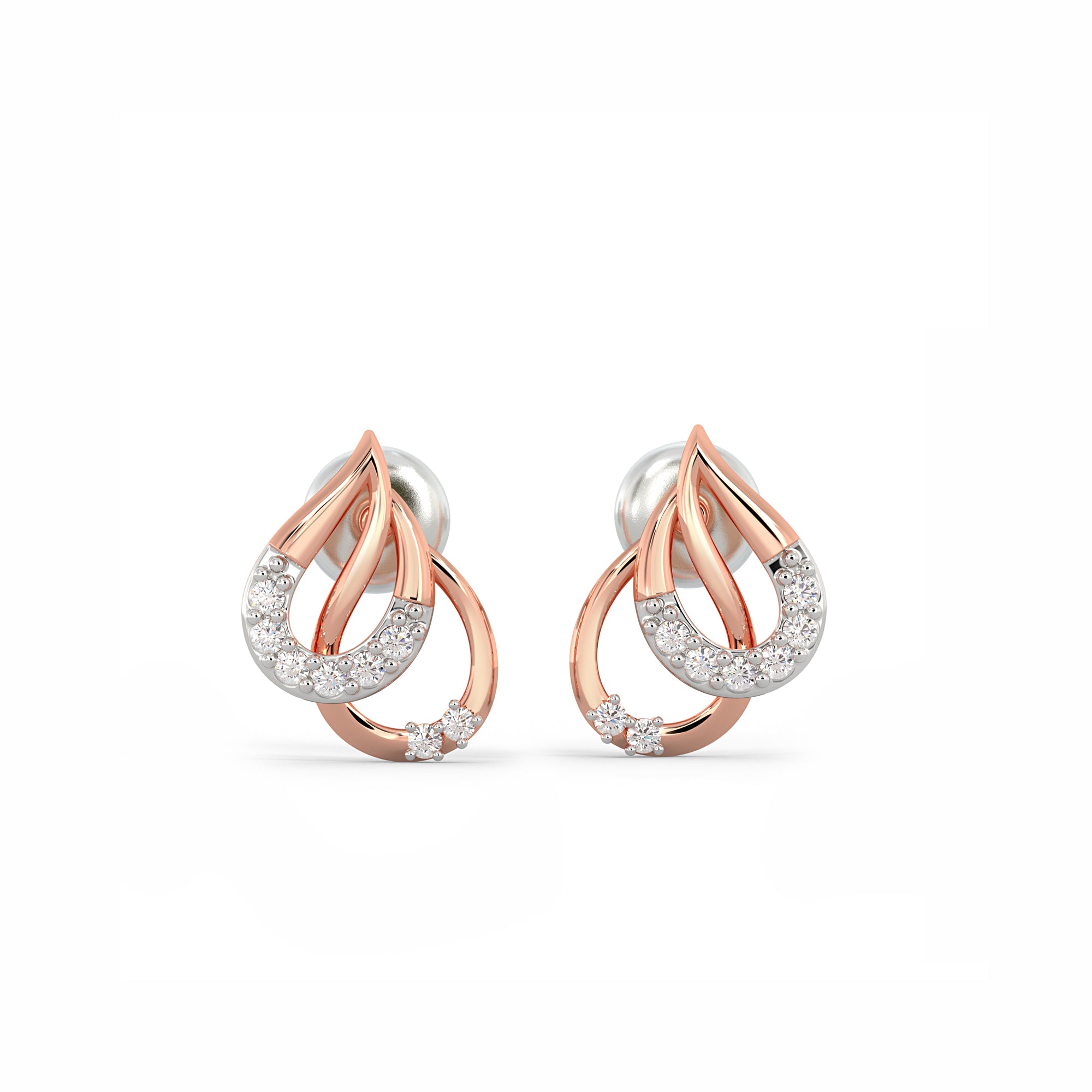 Rose Gold Pyrus Diamond Earrings
