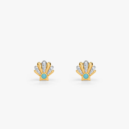 Gold Chandra Lab Grown Diamond Earrings