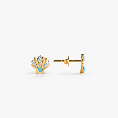 Gold Chandra Lab Grown Diamond Earrings