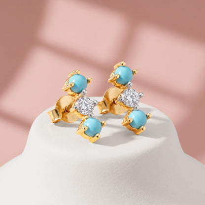 Gold Dhruv Lab Grown Diamond Earrings