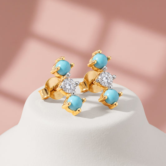 Gold Dhruv Lab Grown Diamond Earrings