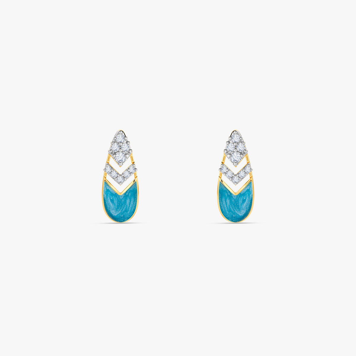 Gold Qamar Lab Grown Diamond Earrings