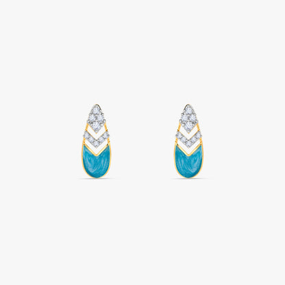 Gold Qamar Lab Grown Diamond Earrings