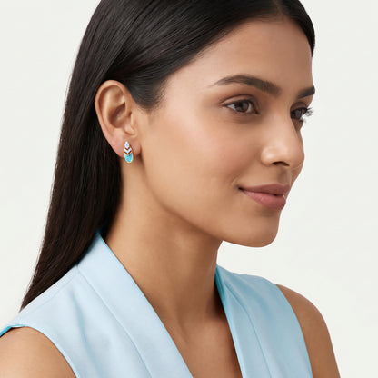 Gold Qamar Lab Grown Diamond Earrings