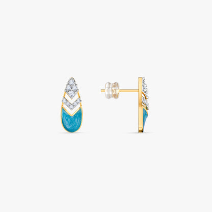 Gold Qamar Lab Grown Diamond Earrings