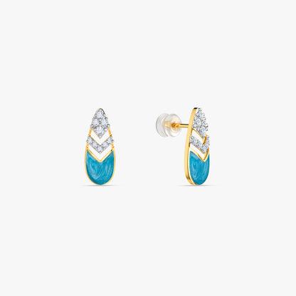 Gold Qamar Lab Grown Diamond Earrings