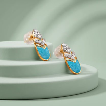 Gold Qamar Lab Grown Diamond Earrings
