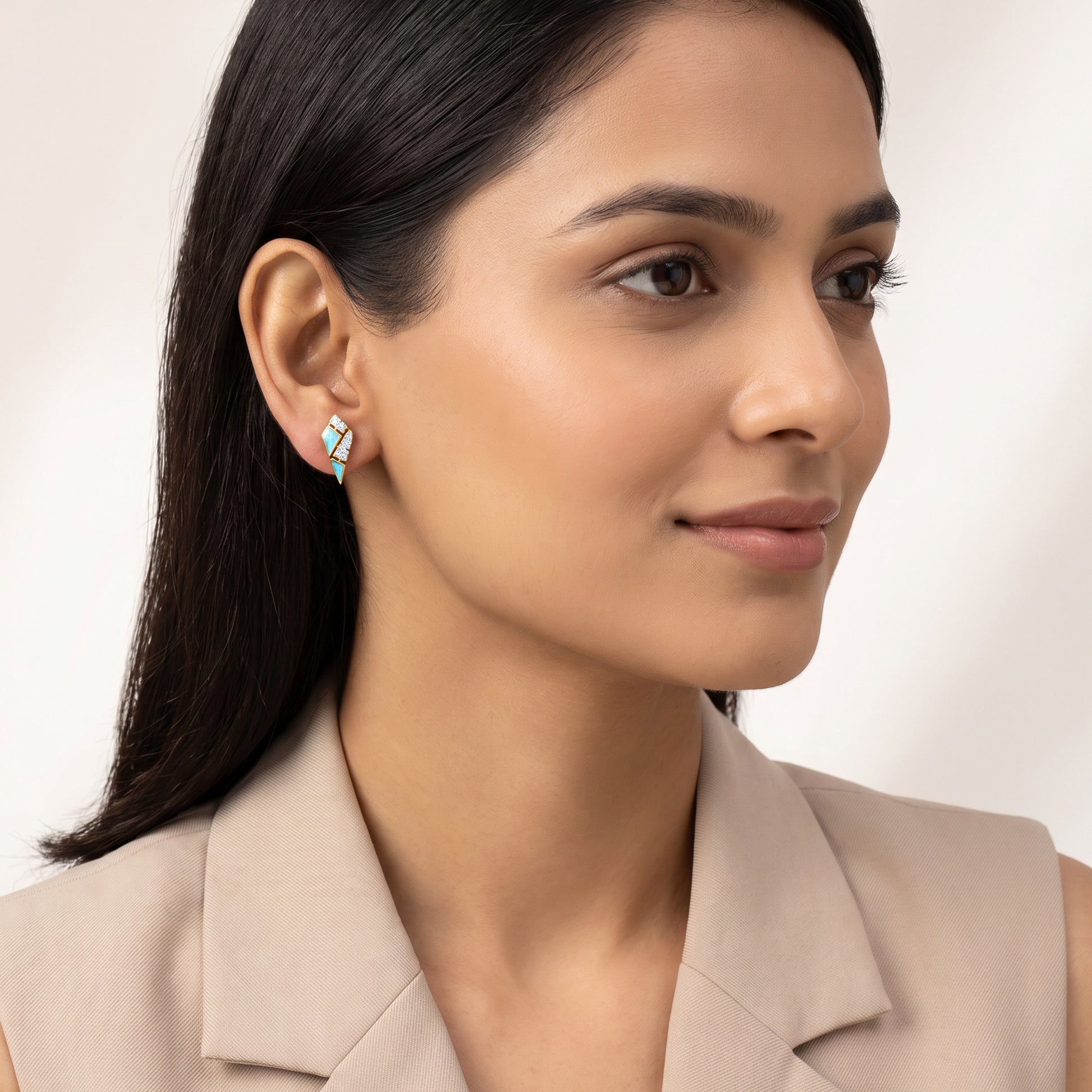 Gold Mahtaab Lab Grown Diamond Studs