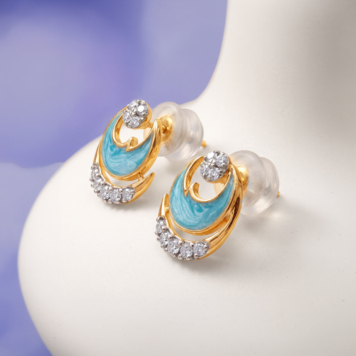 Gold Vyom Lab Grown Diamond Earrings