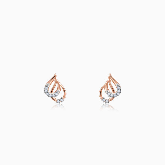 Rose Gold Pyrus Diamond Earrings