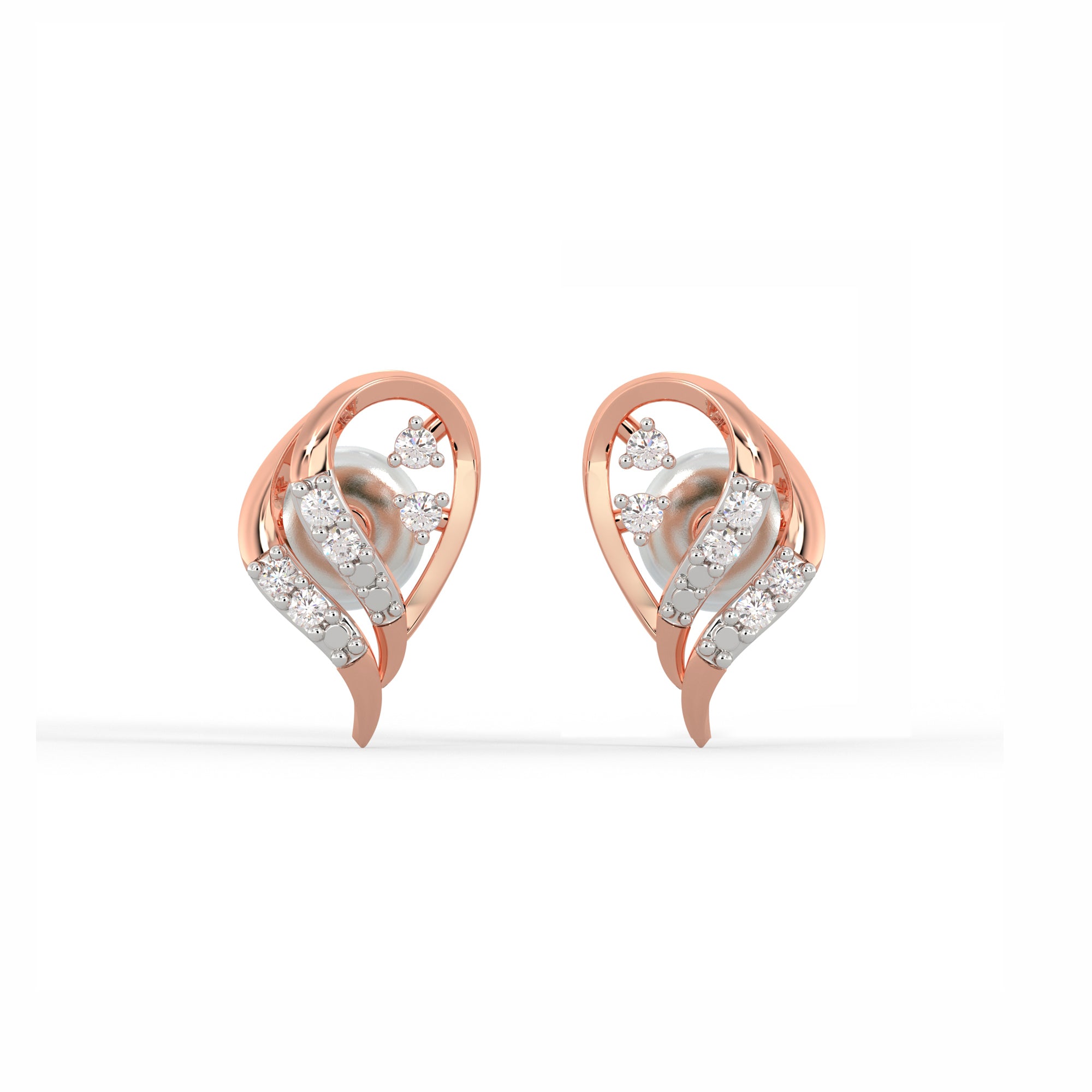 Rose Gold Mangifera Diamond Earrings