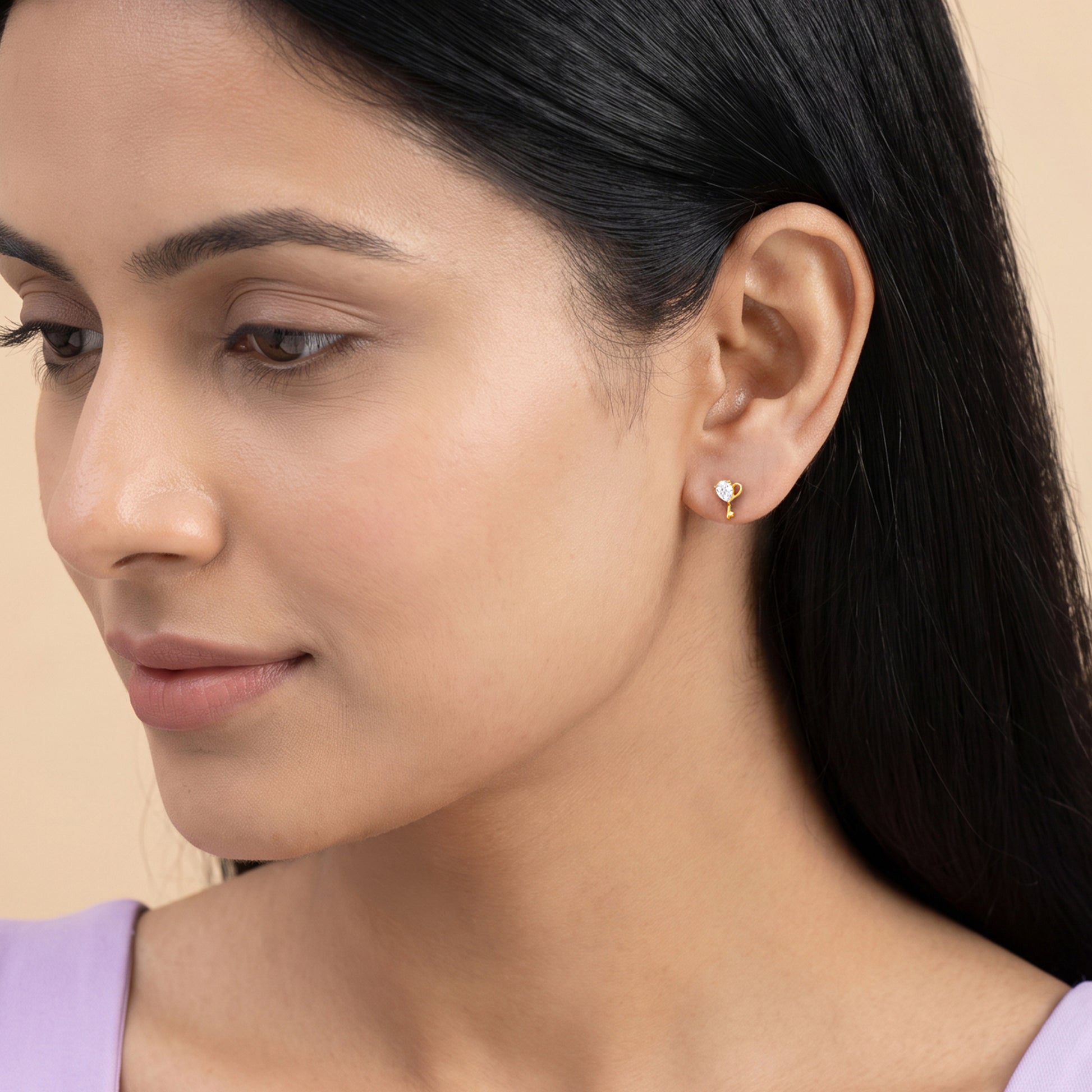 Gold Cipher Lab Grown Diamond Earrings