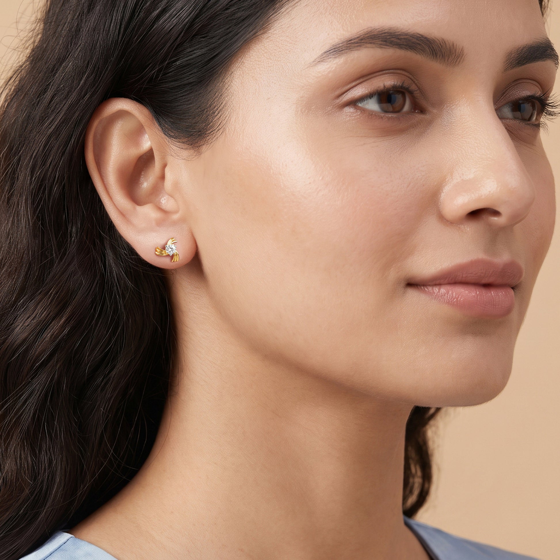 Gold Orlena Lab Grown Diamond Earrings
