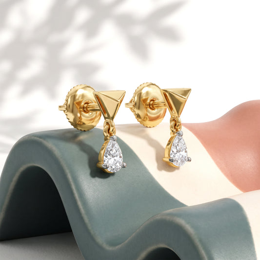 Gold Celeste Arc Lab Grown Diamond Earrings