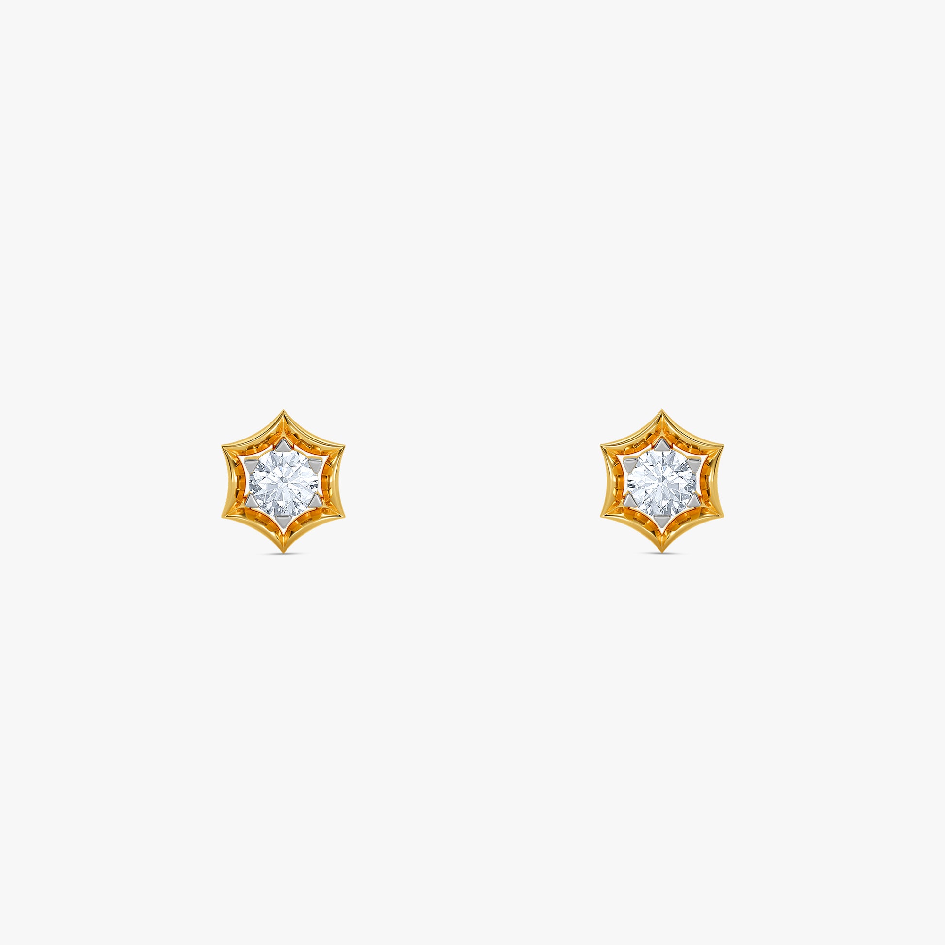 Gold Astral Starburst Lab Grown Diamond Earring