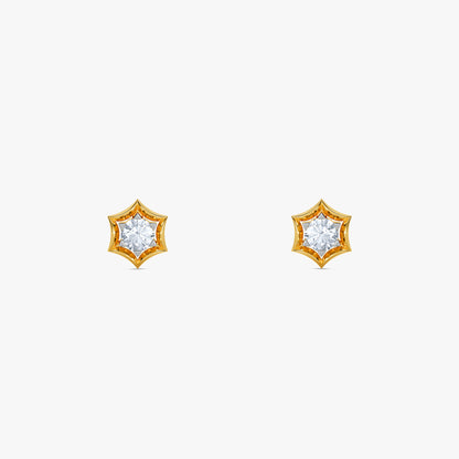 Gold Astral Starburst Lab Grown Diamond Earring