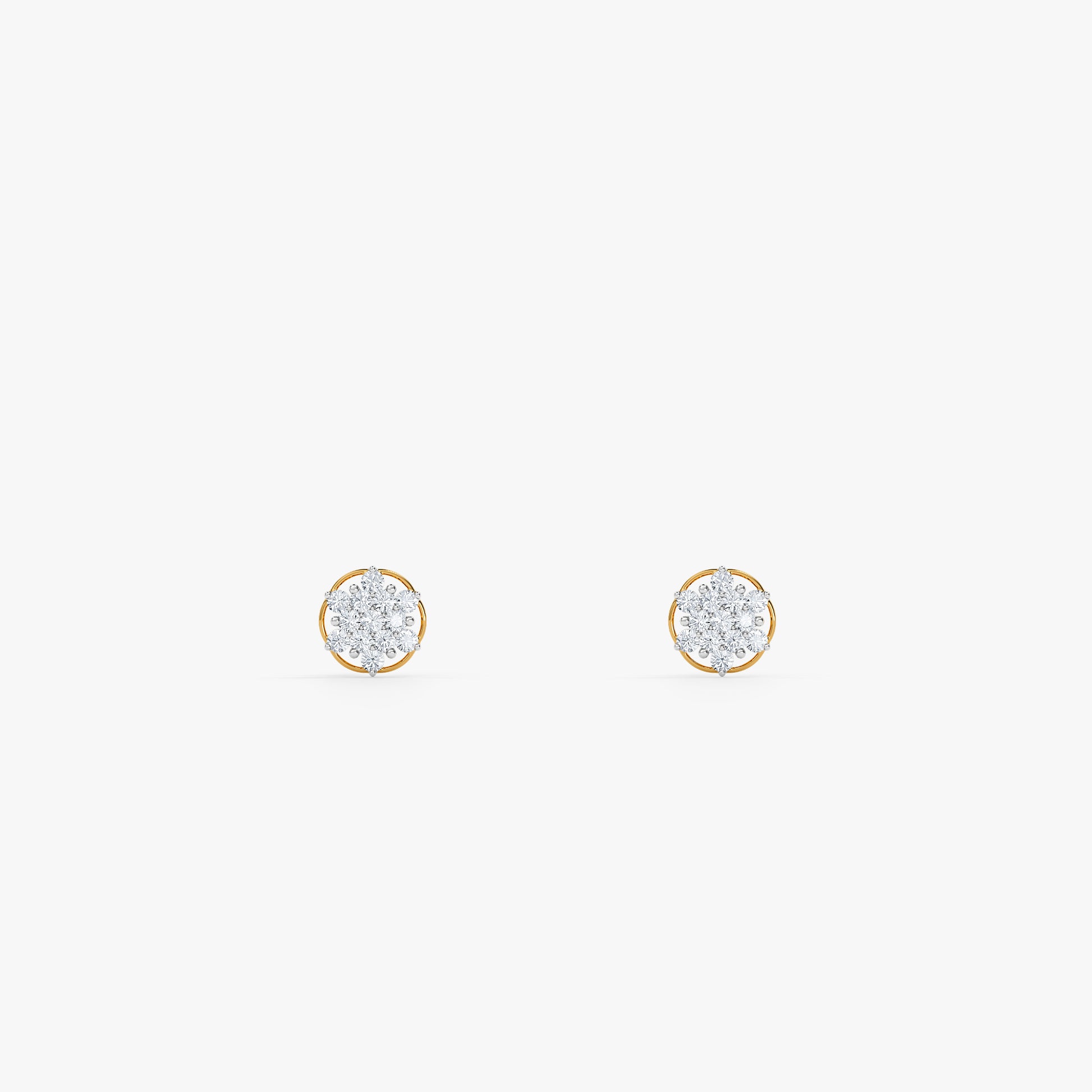 Gold Petal Nocturne Lab Grown Diamond Earrings
