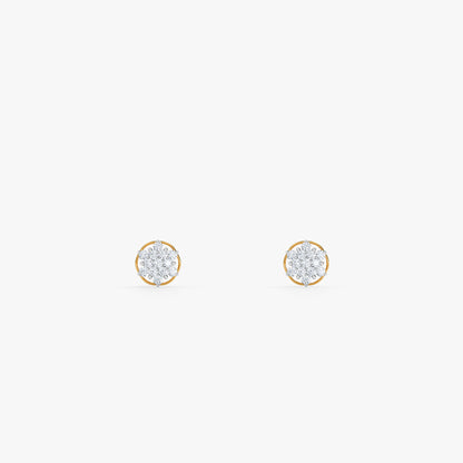 Gold Petal Nocturne Lab Grown Diamond Earrings