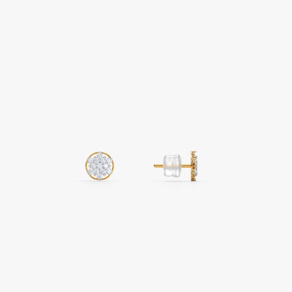 Gold Petal Nocturne Lab Grown Diamond Earrings