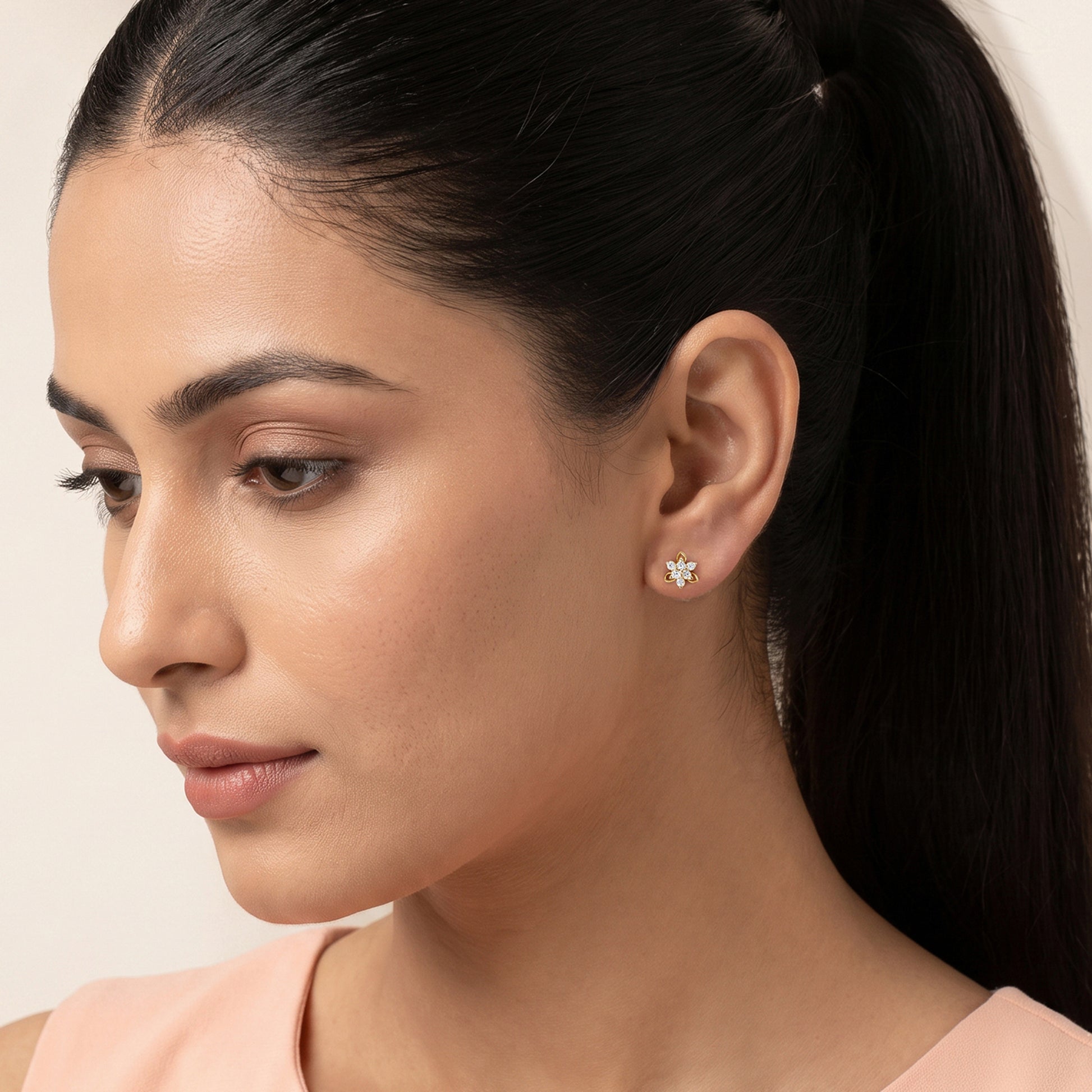 Gold Seloria Lab Grown Diamond Earrings