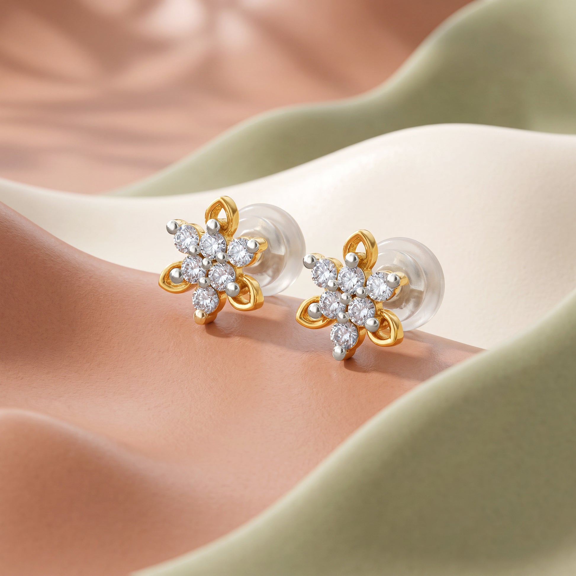 Gold Seloria Lab Grown Diamond Earrings