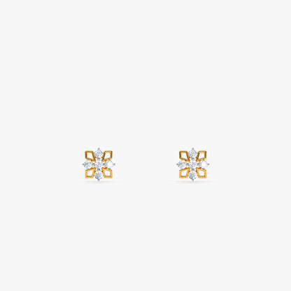 Gold Petalisse Glow Lab Grown Diamond Earrings