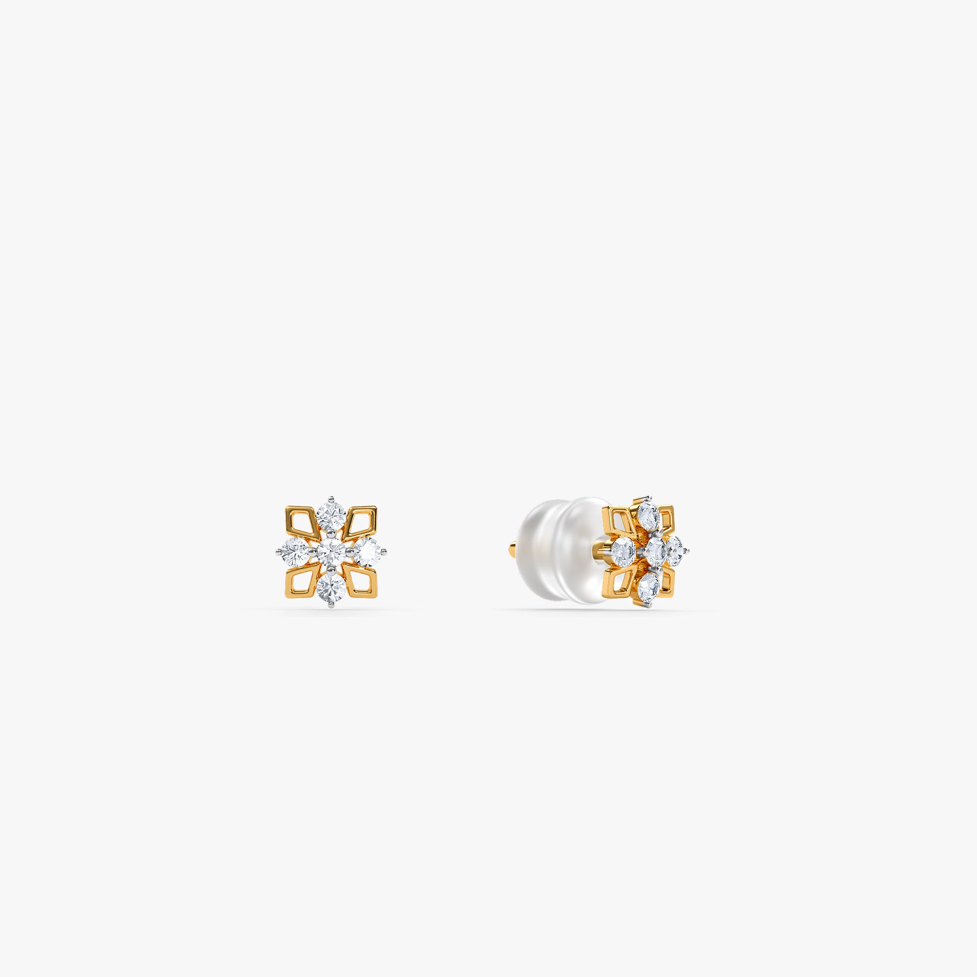 Gold Petalisse Glow Lab Grown Diamond Earrings