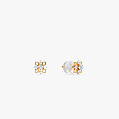 Gold Petalisse Glow Lab Grown Diamond Earrings