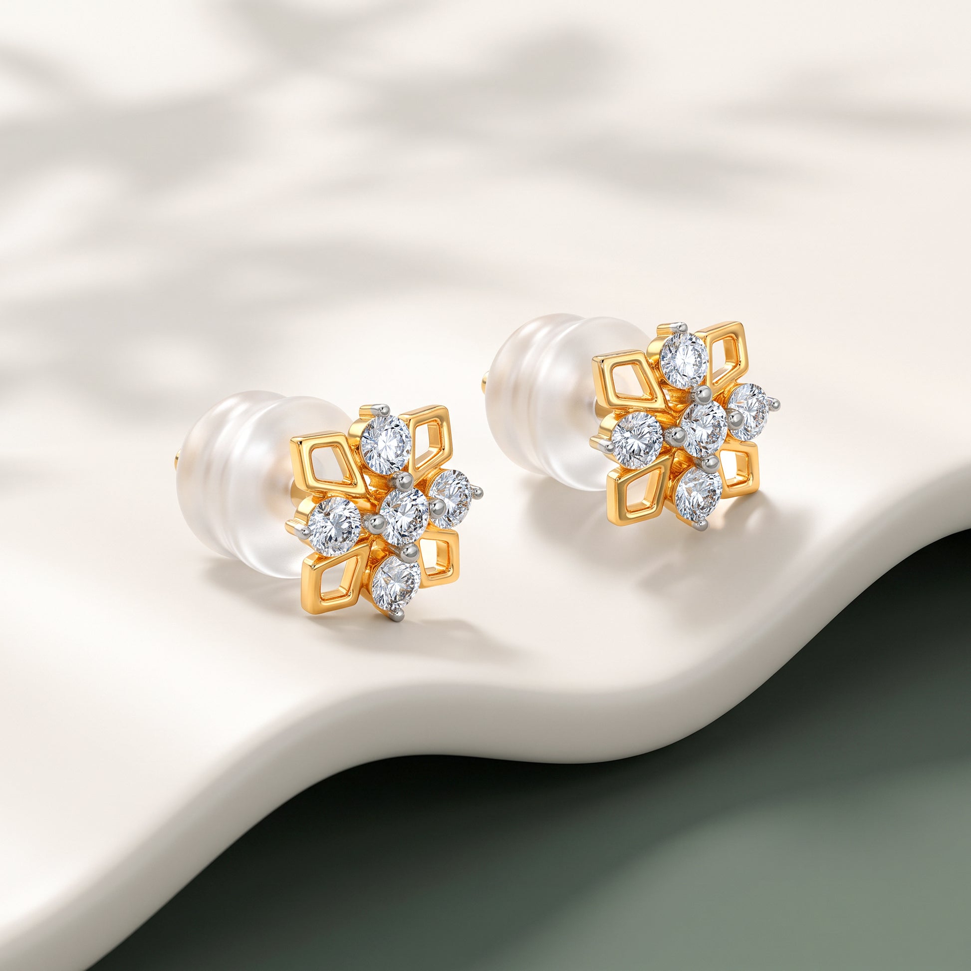 Gold Petalisse Glow Lab Grown Diamond Earrings