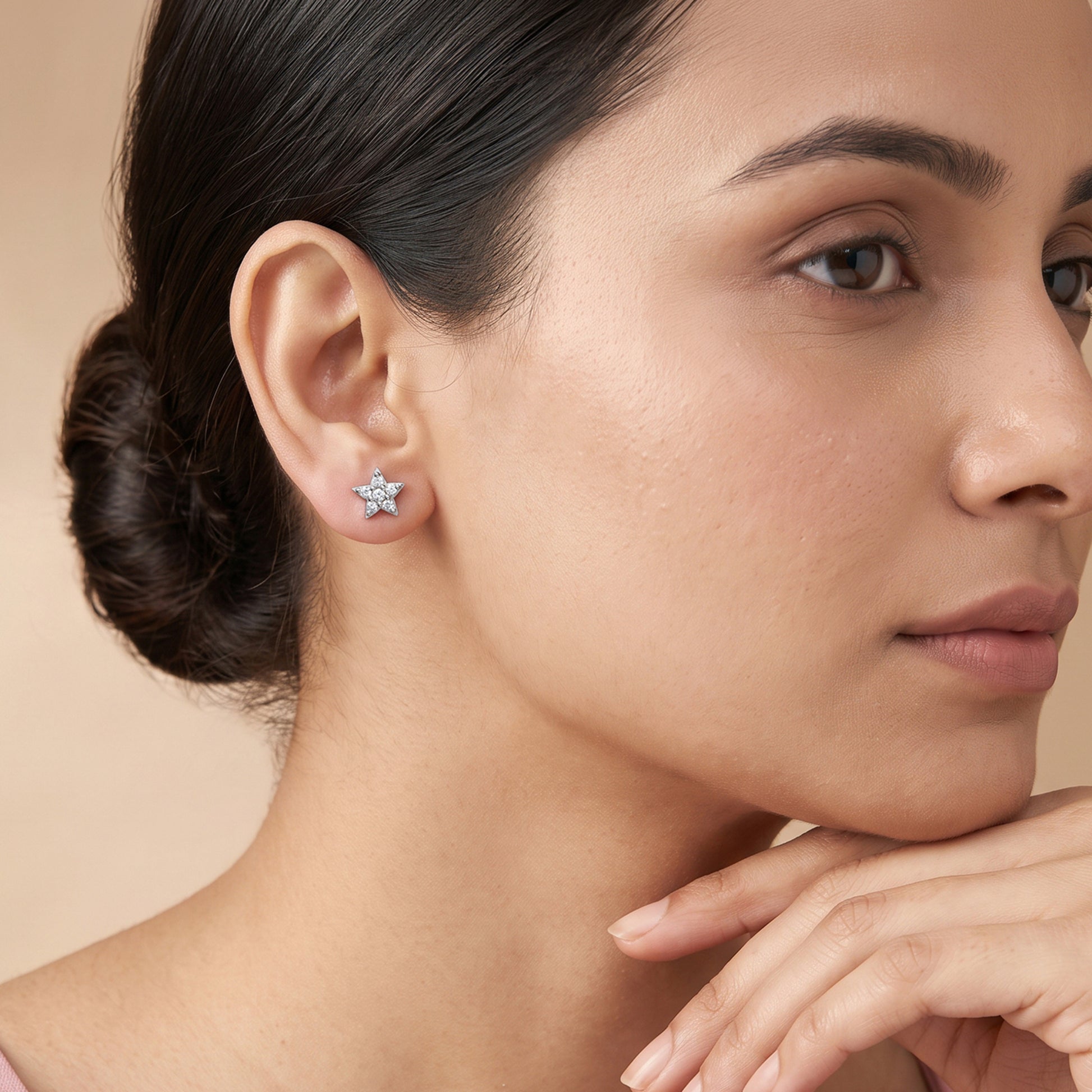 Gold Whispered Stars Lab Grown Diamond Earrings