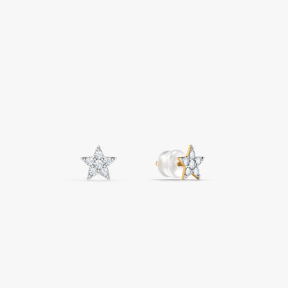 Gold Whispered Stars Lab Grown Diamond Earrings