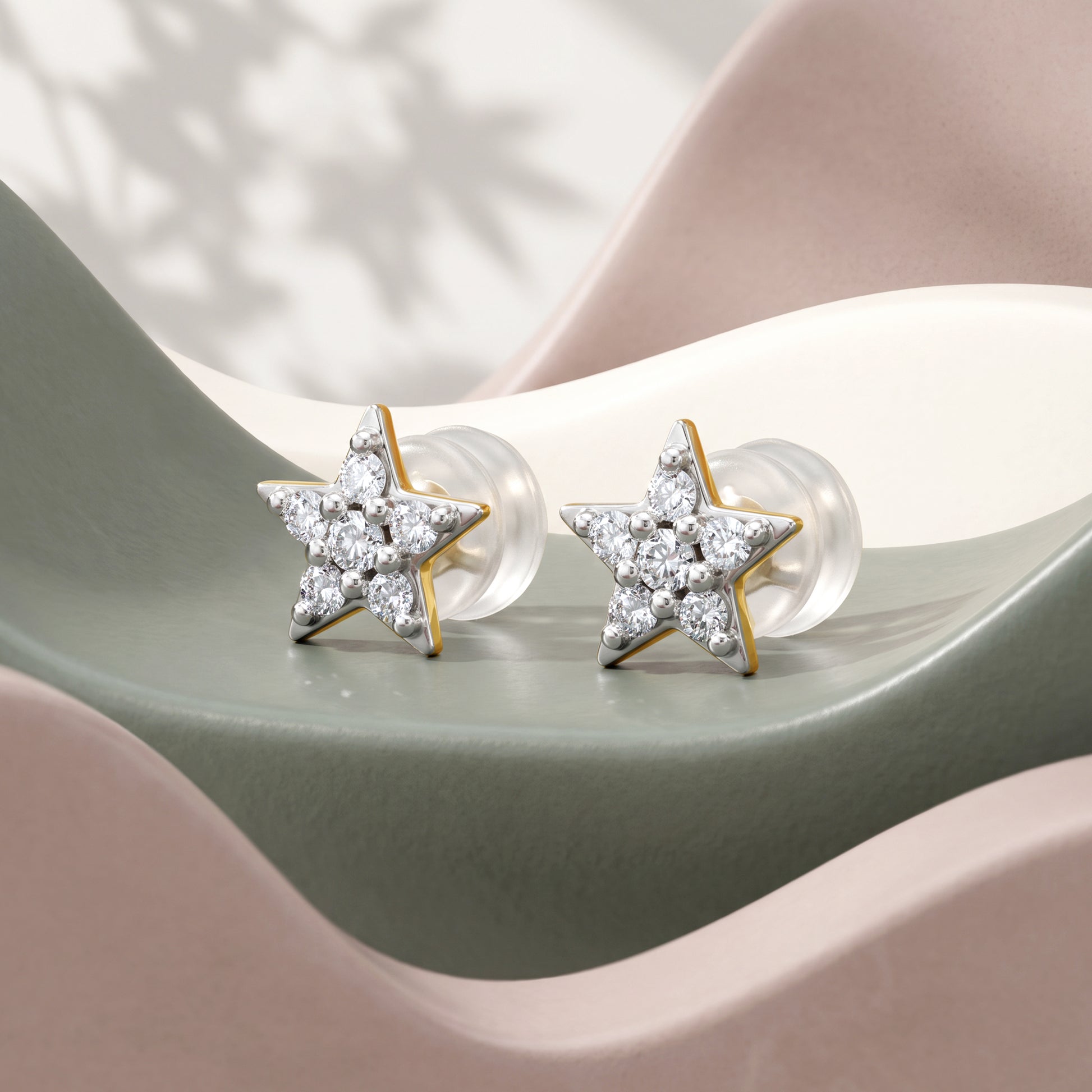 Gold Whispered Stars Lab Grown Diamond Earrings