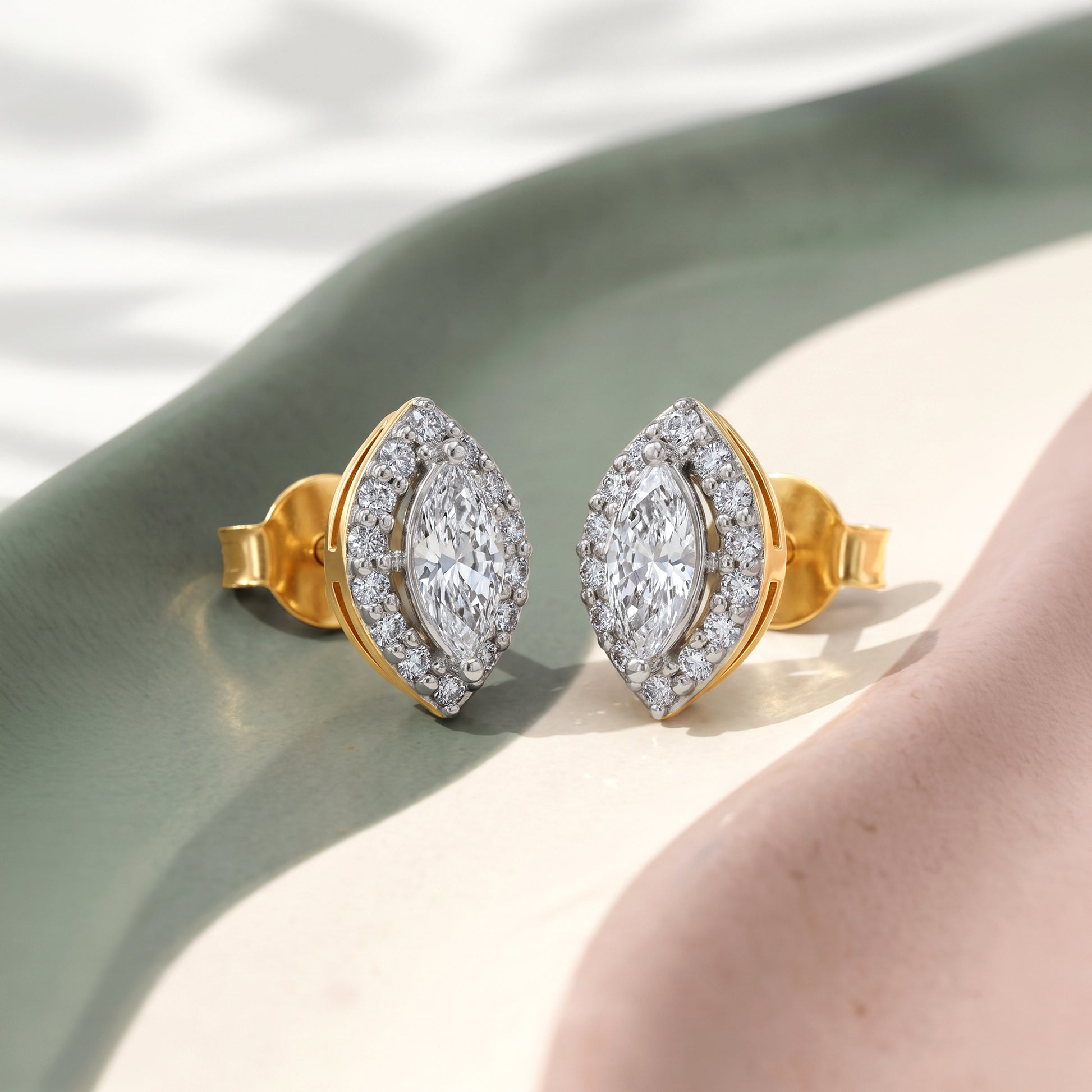 Gold Elowen Lab Grown Diamond Stud Earrings