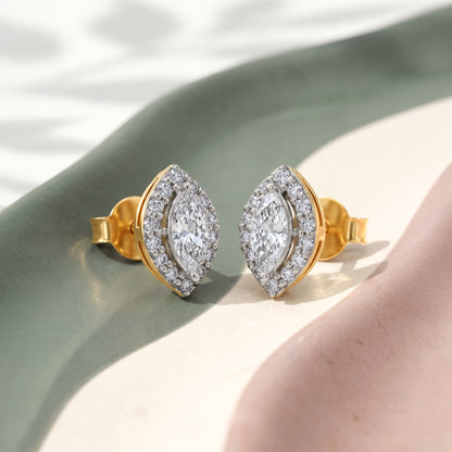 Gold Elowen Lab Grown Diamond Stud Earrings