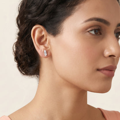Gold Prism Pillar Lab Grown Diamond Earrings