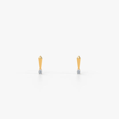 Gold Kinetic Drop Lab Grown Diamond Earrings