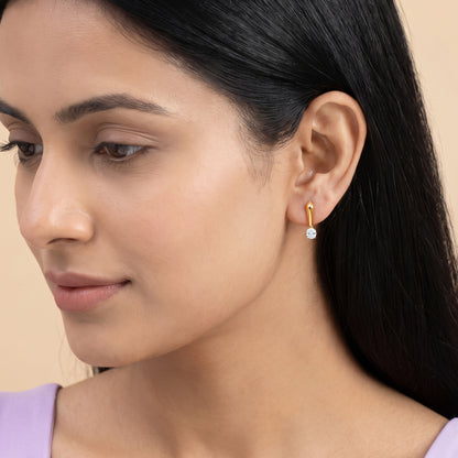 Gold Kinetic Drop Lab Grown Diamond Earrings